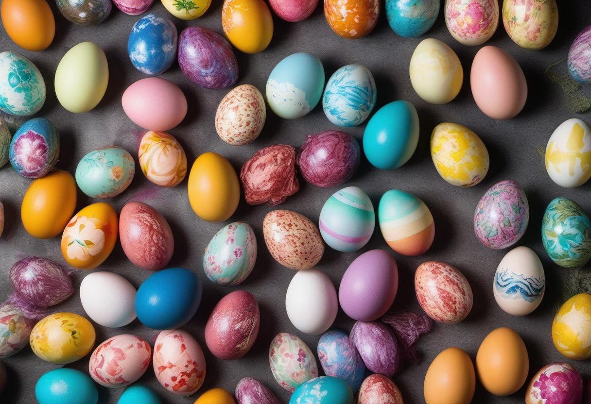 Image showing the final output answering the question: How do I create colorful dyed Easter eggs.