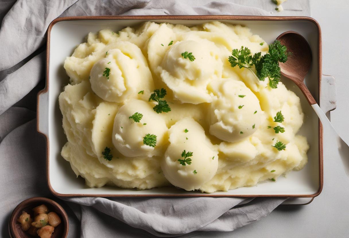 Image showing the final output answering the question: How do I make fluffy mashed potatoes.