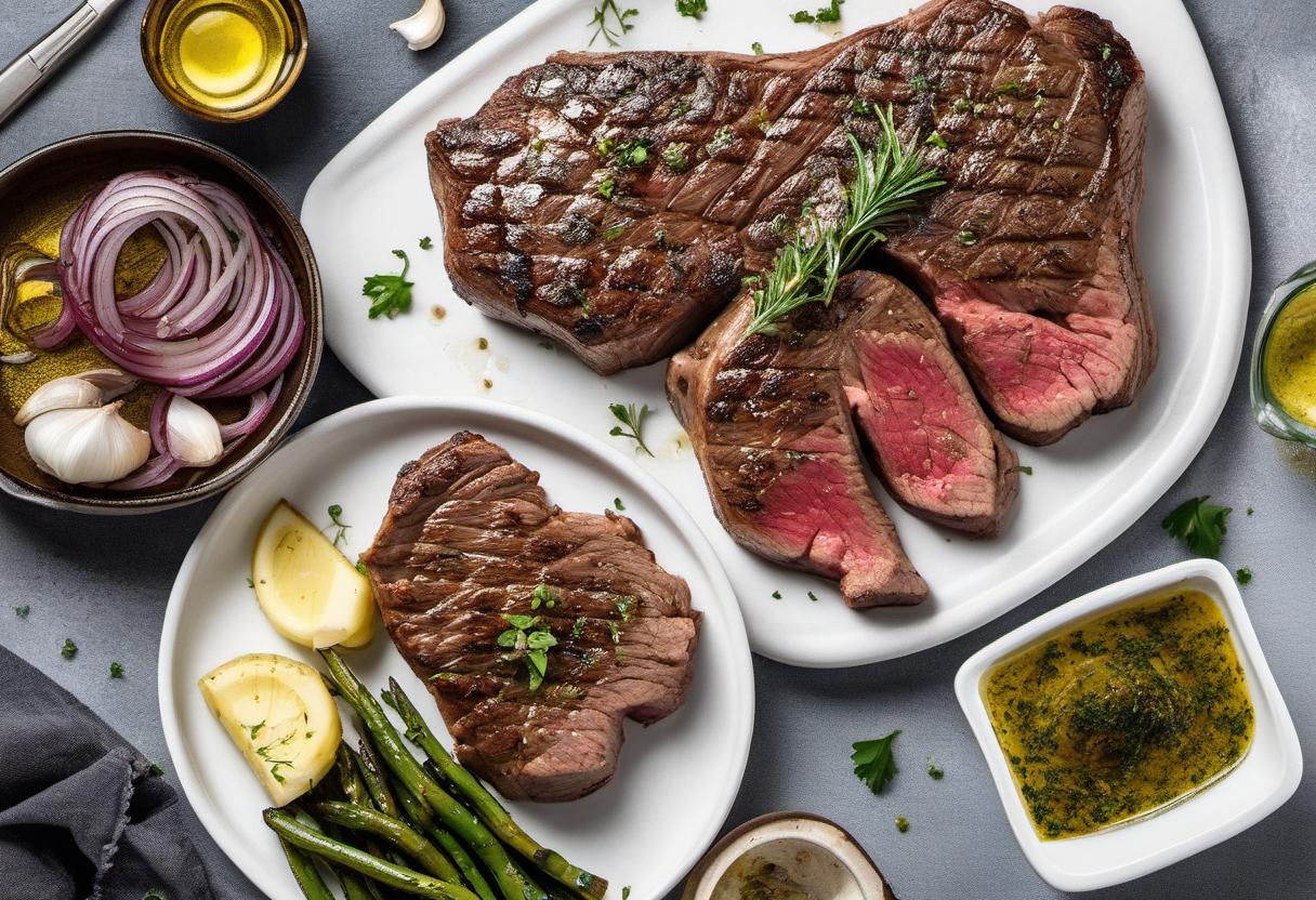 Image showing the final output answering the question: How do I serve Grilled Steak with Garlic Butter like a pro.