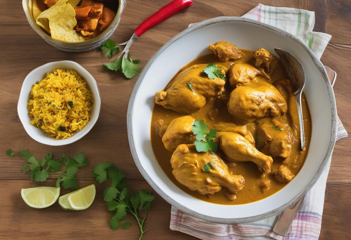 Image showing the final output answering the question: How do I make a quick and easy chicken curry.