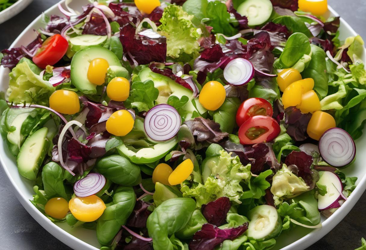Image showing the final output answering the question: How do I jazz up a Garden Salad with Vinaigrette.