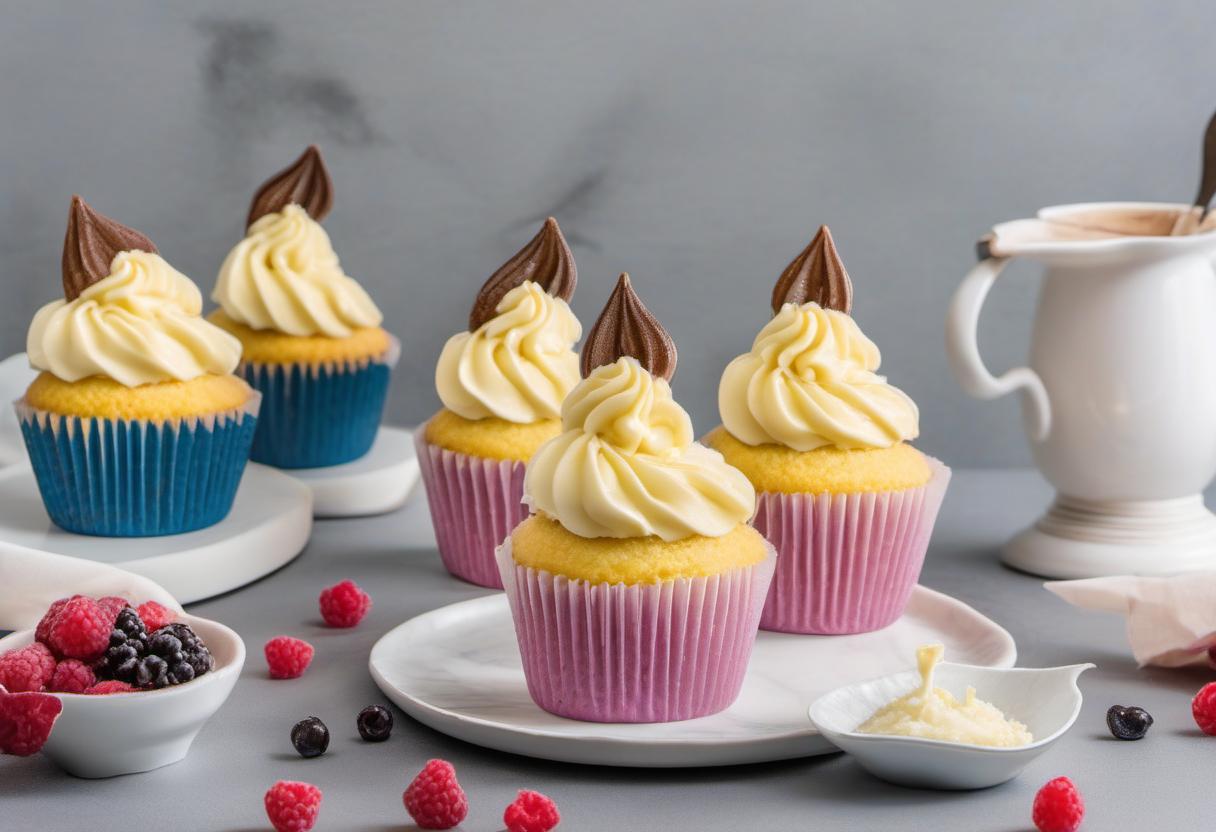 Image showing the final output answering the question: How do I make Vanilla Cupcakes with a twist.