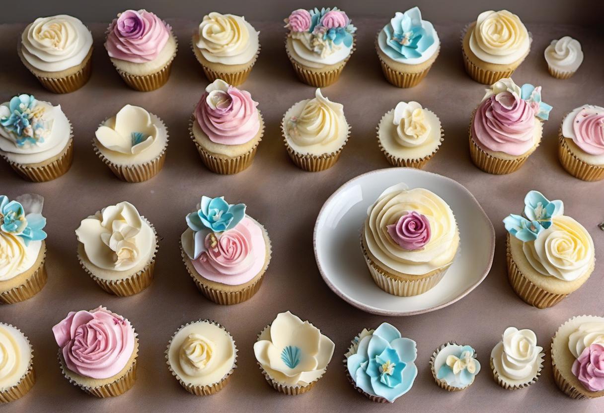 Image showing the final output answering the question: How do I decorate Vanilla Cupcakes like a pro.