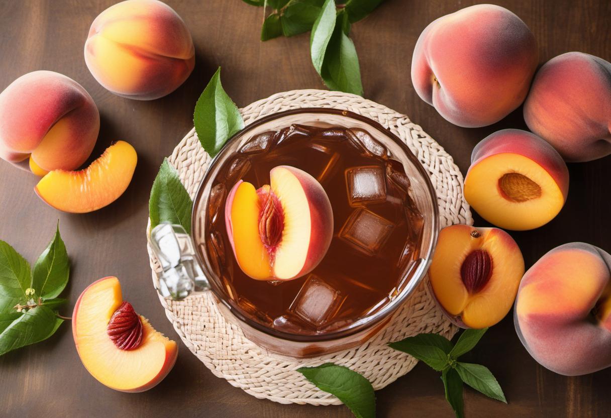 Image showing the final output answering the question: How do I brew a Perfect Peach Iced Tea.