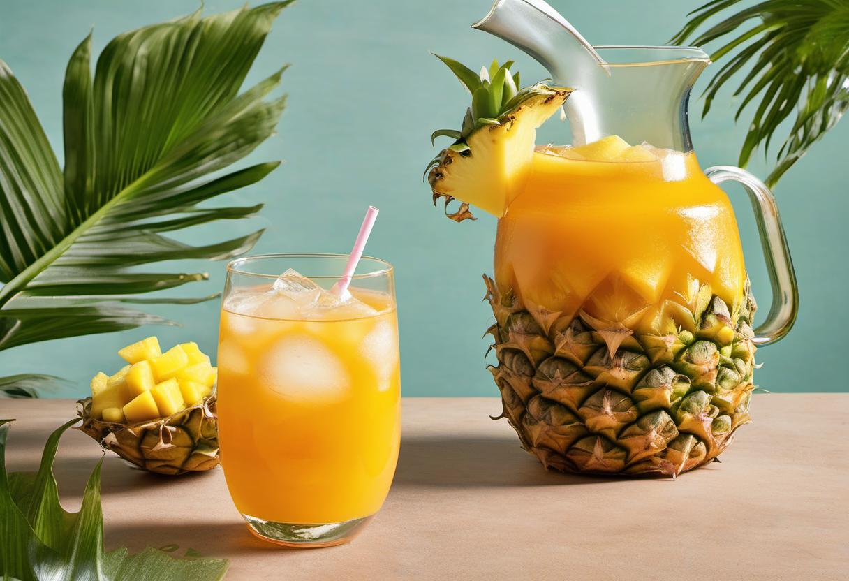 Image showing the final output answering the question: How do I create a Tropical Mango-Pineapple Iced Tea.