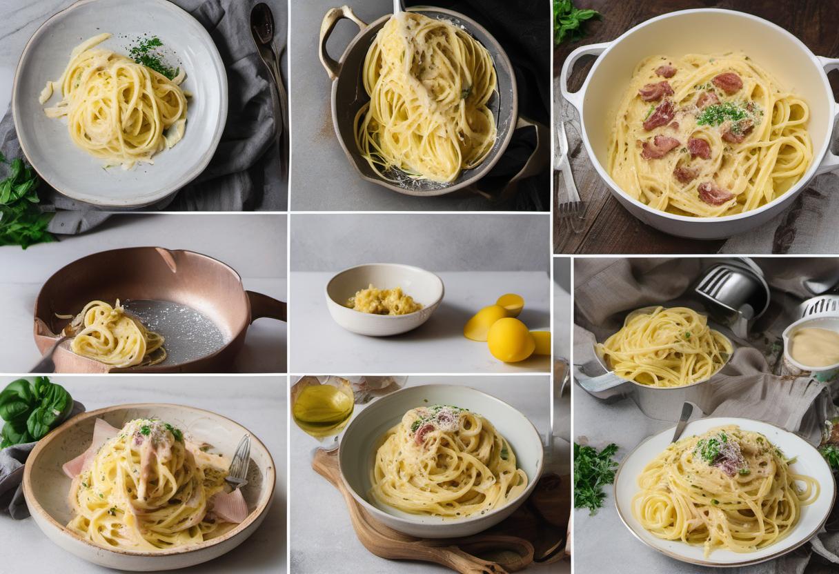 Image showing the final output answering the question: How do I make a creamy Carbonara pasta.