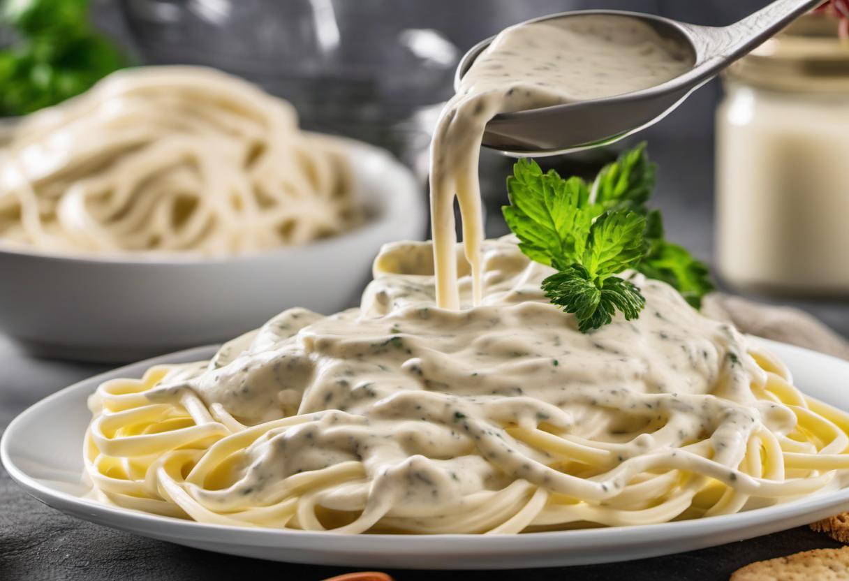 Image showing the final output answering the question: How do I lighten up Alfredo Sauce without losing flavor.