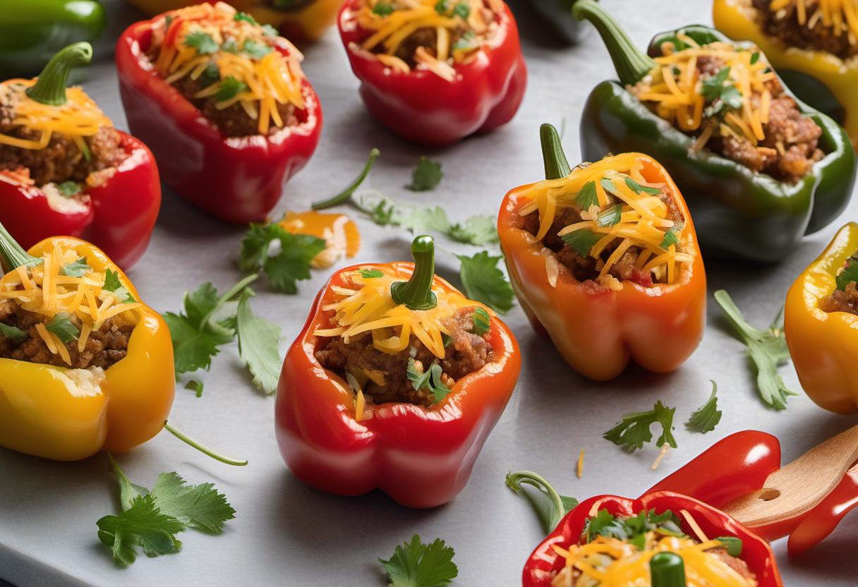 Image showing the final output answering the question: How do I make Mini Stuffed Bell Peppers.