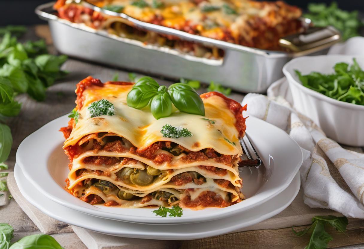 Image showing the final output answering the question: How do I make a delicious and hearty vegetable lasagna.