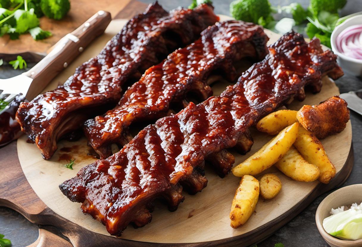 Image showing the final output answering the question: How do I make finger-lickin BBQ ribs.