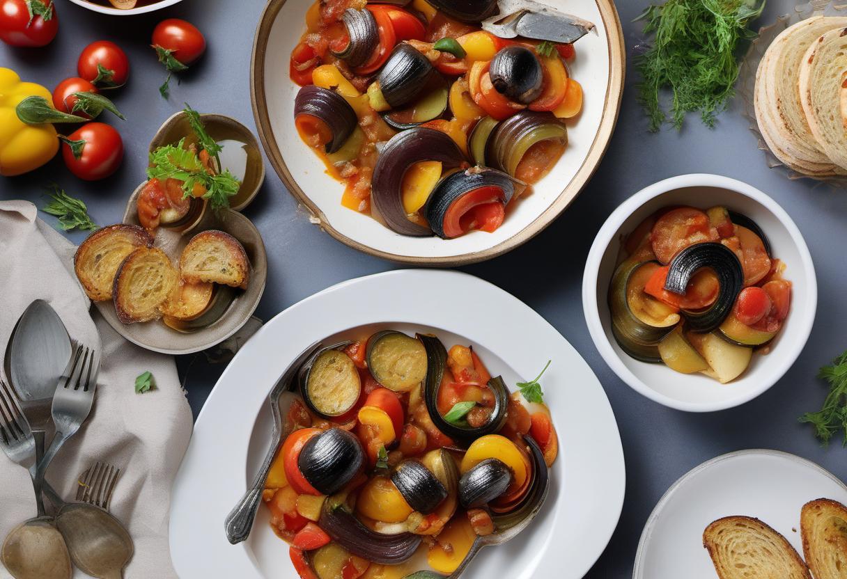 Image showing the final output answering the question: How do I give a gourmet twist to French Ratatouille.