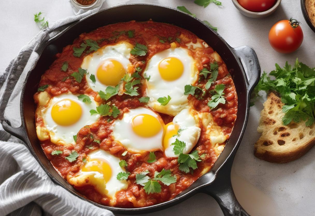 Image showing the final output answering the question: How do I make Shakshuka for brunch.
