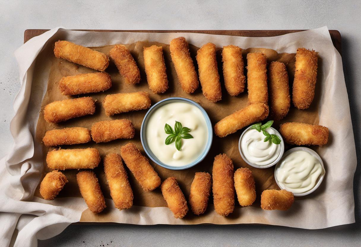 Image showing the final output answering the question: How do I make the ultimate mozzarella sticks.