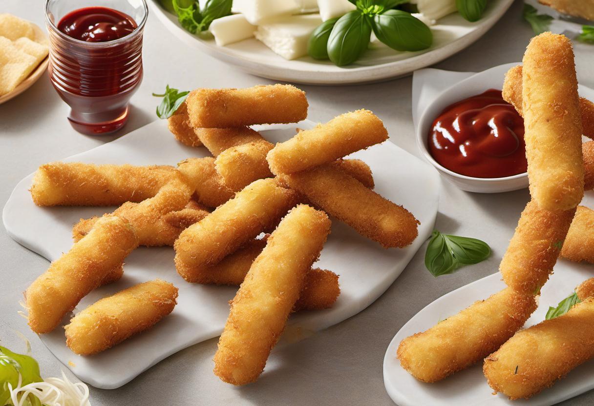 Image showing the final output answering the question: How do I make mozzarella sticks a party hit.