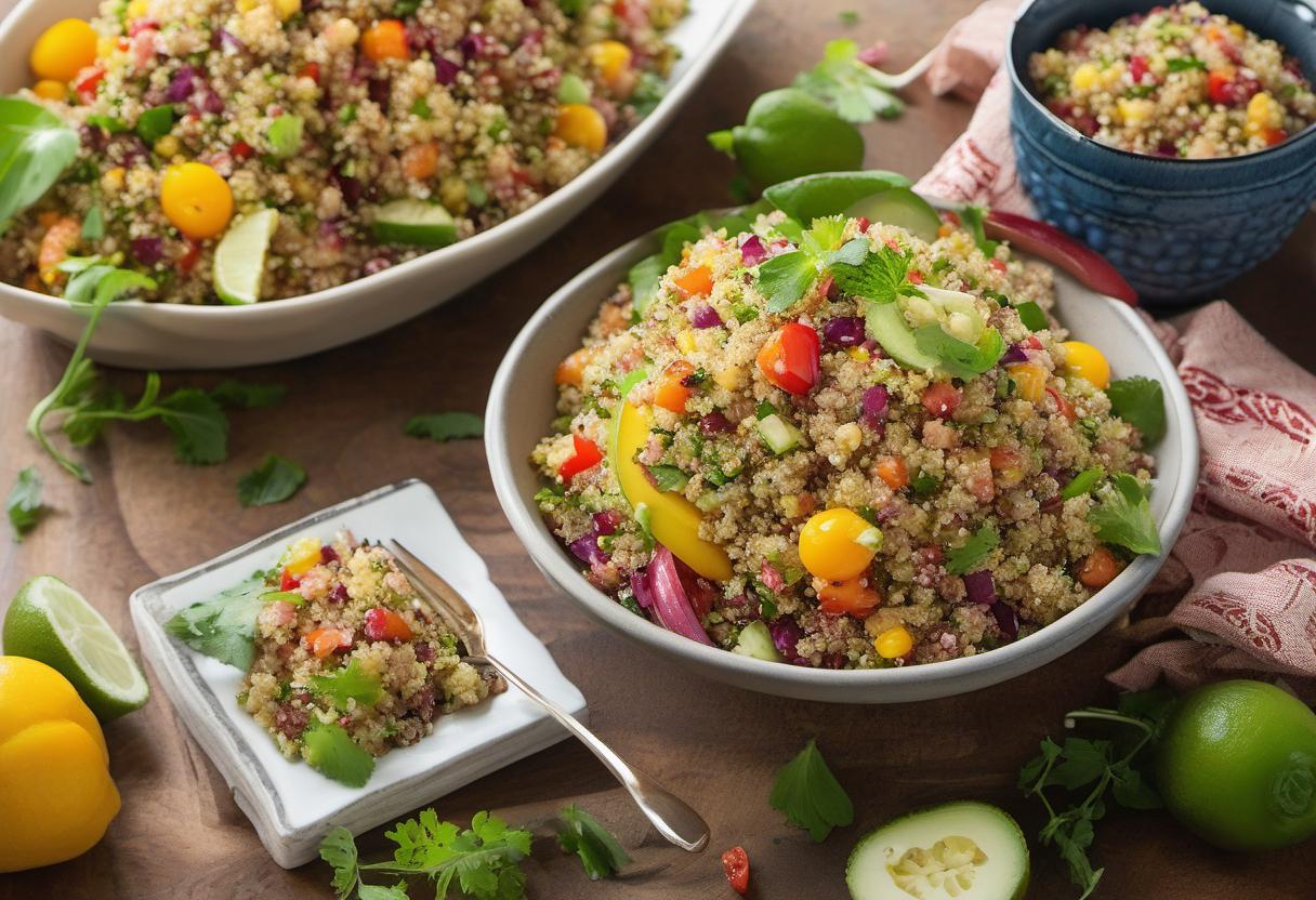 Image showing the final output answering the question: How do I whip up a zesty Quinoa Salad with Veggies.