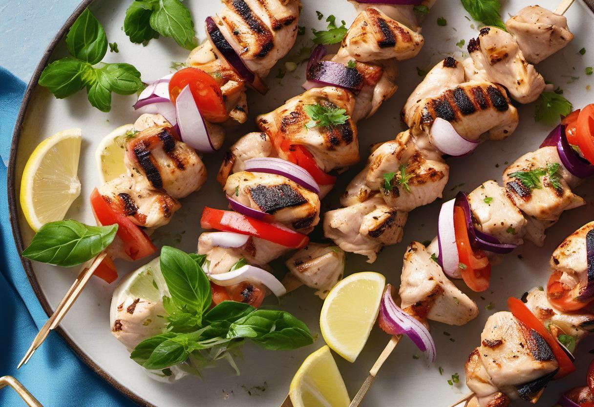 Image showing the final output answering the question: How do I marinate Chicken Souvlaki like a pro.