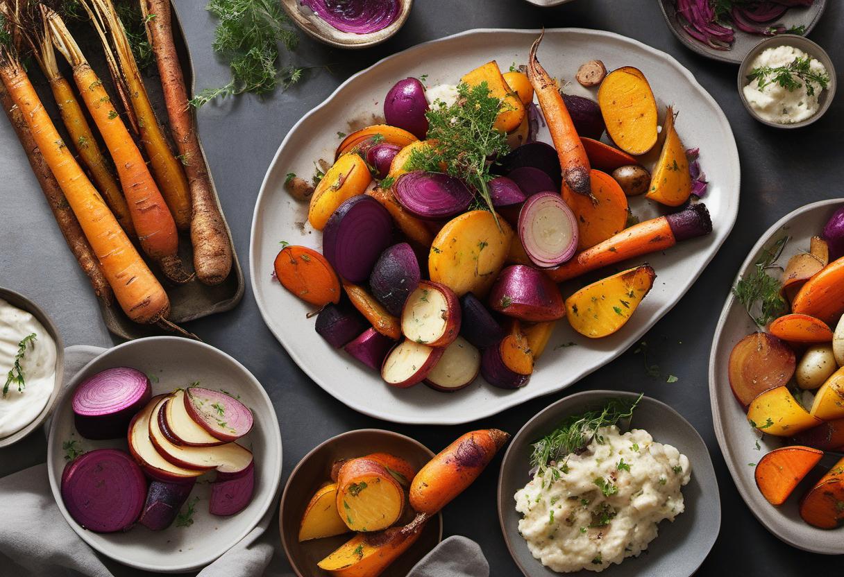 Image showing the final output answering the question: How do I roast a medley of root vegetables.