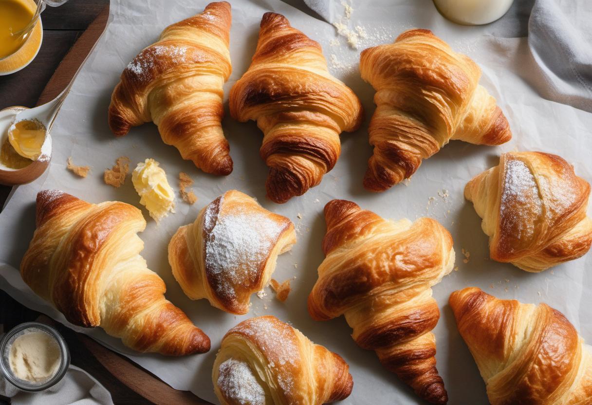 Image showing the final output answering the question: How do I make fluffy croissants from scratch.