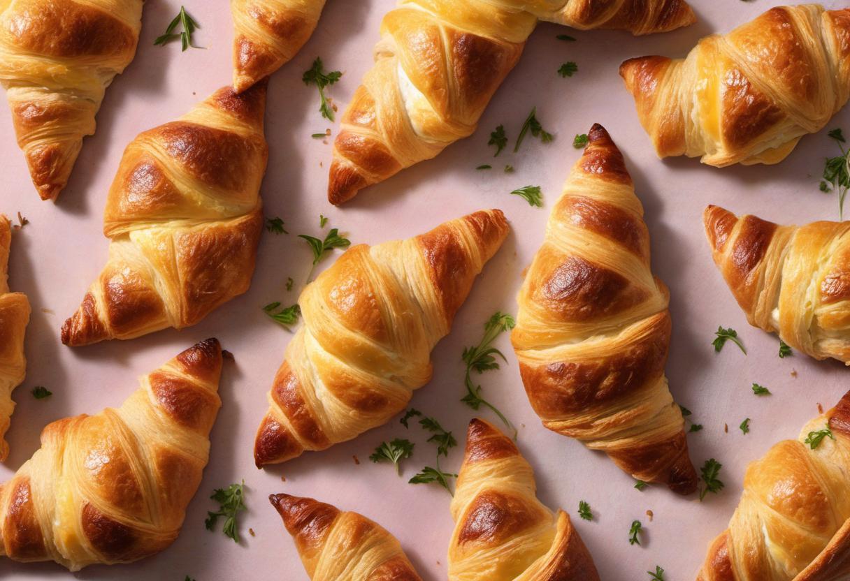Image showing the final output answering the question: How do I create savory ham and cheese croissants.
