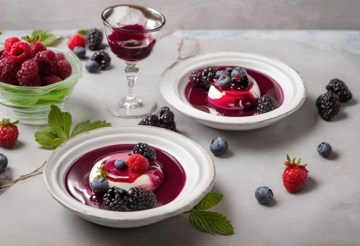 Image showing the final output answering the question: How do I make Panna Cotta with a Burst of Berry Compote.
