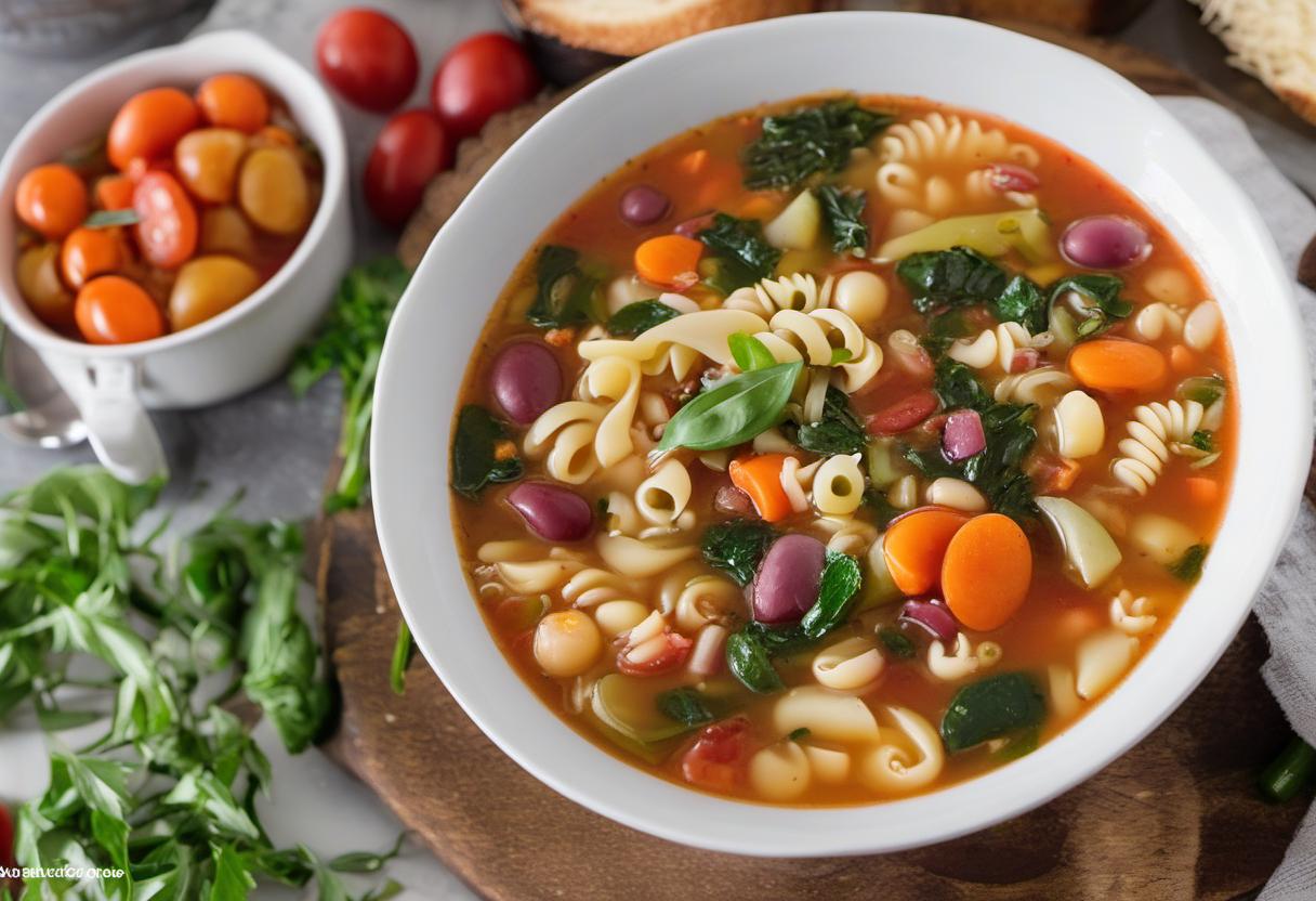 Image showing the final output answering the question: How do I make a hearty Minestrone Soup.
