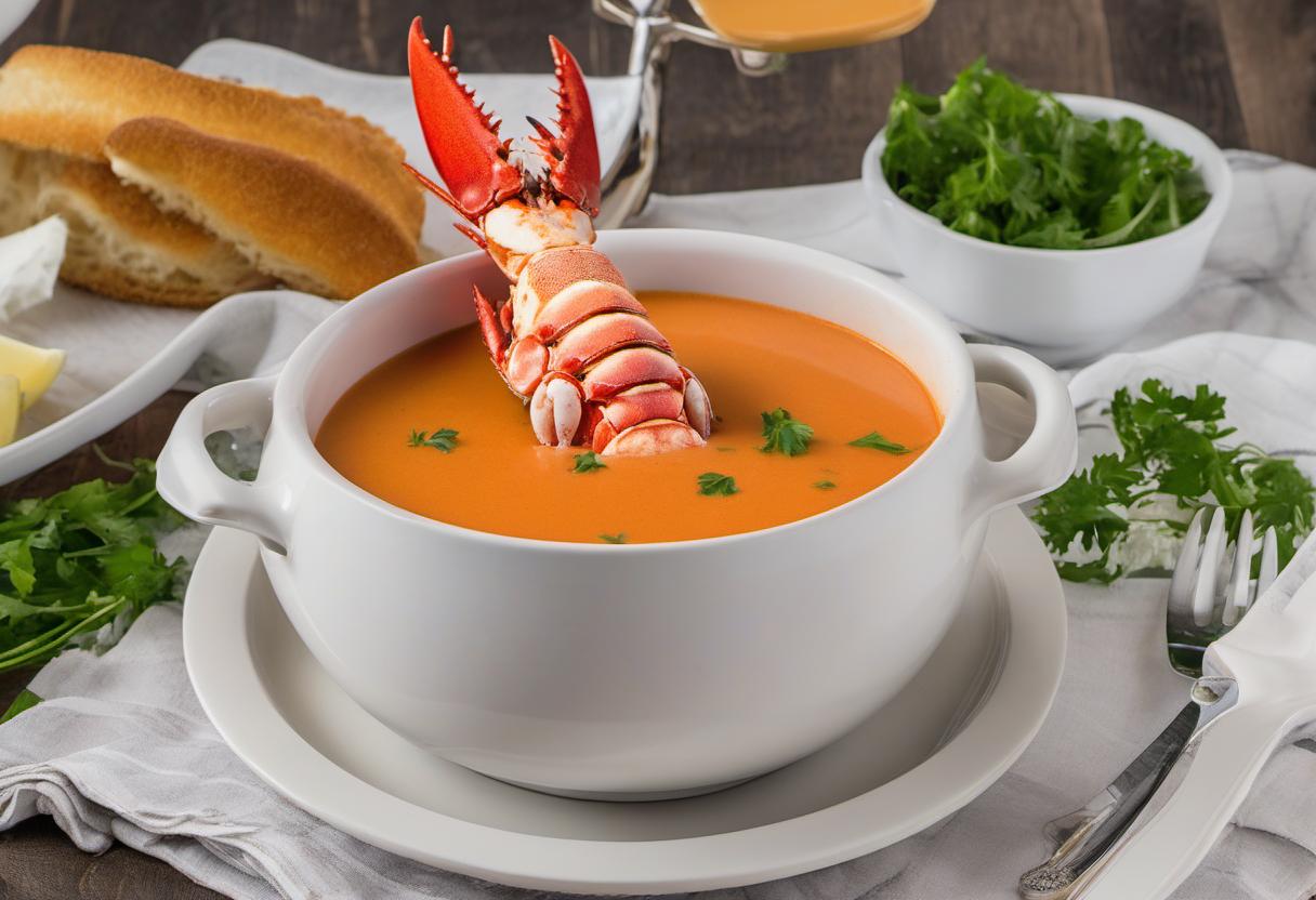Image showing the final output answering the question: How do I impress my guests with homemade Lobster Bisque.