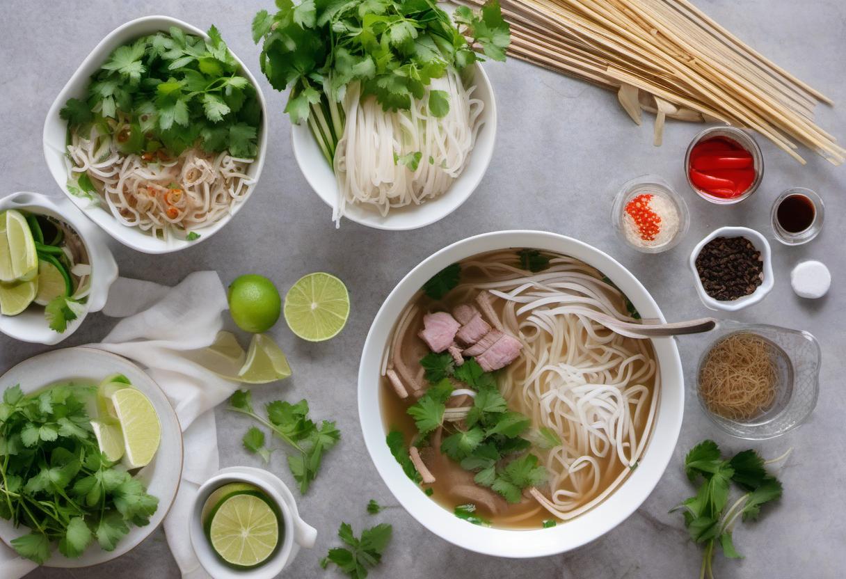 Image showing the final output answering the question: How do I make a comforting bowl of Pho at home.