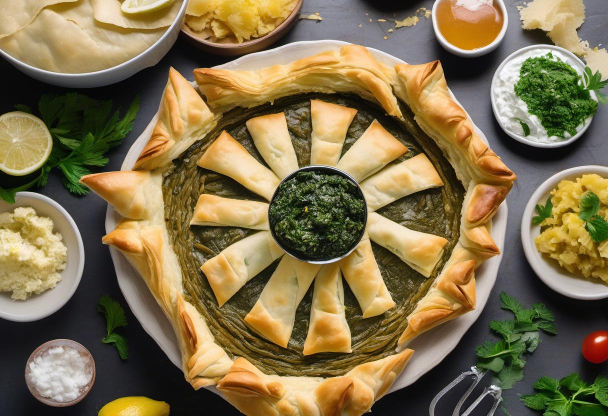 Image showing the final output answering the question: How do I make a delicious Spanakopita with a twist.