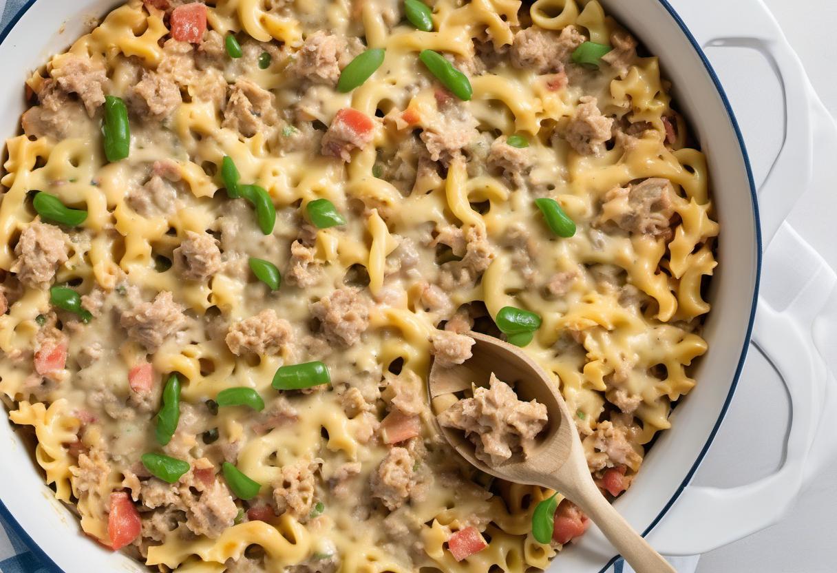 Image showing the final output answering the question: How do I make a Tuna Casserole your kids will love.