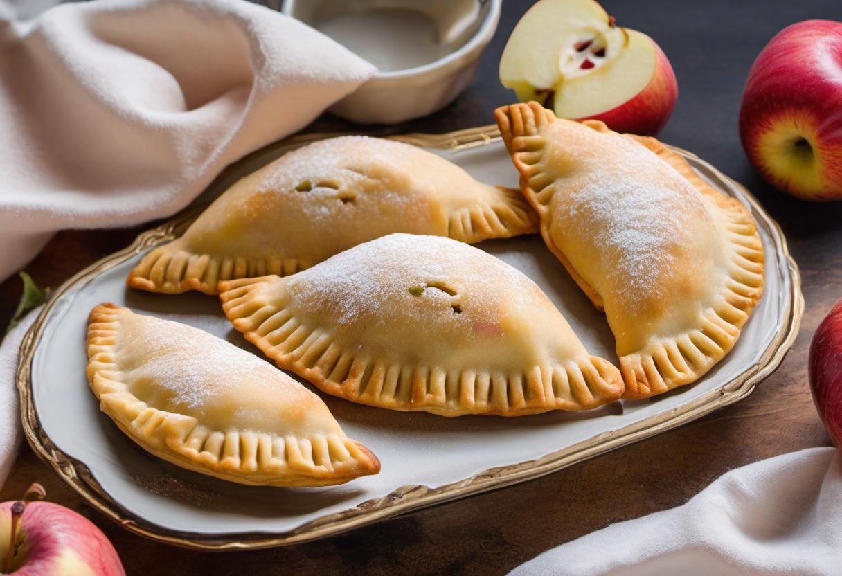 Image showing the final output answering the question: How do I bake sweet apple empanadas.