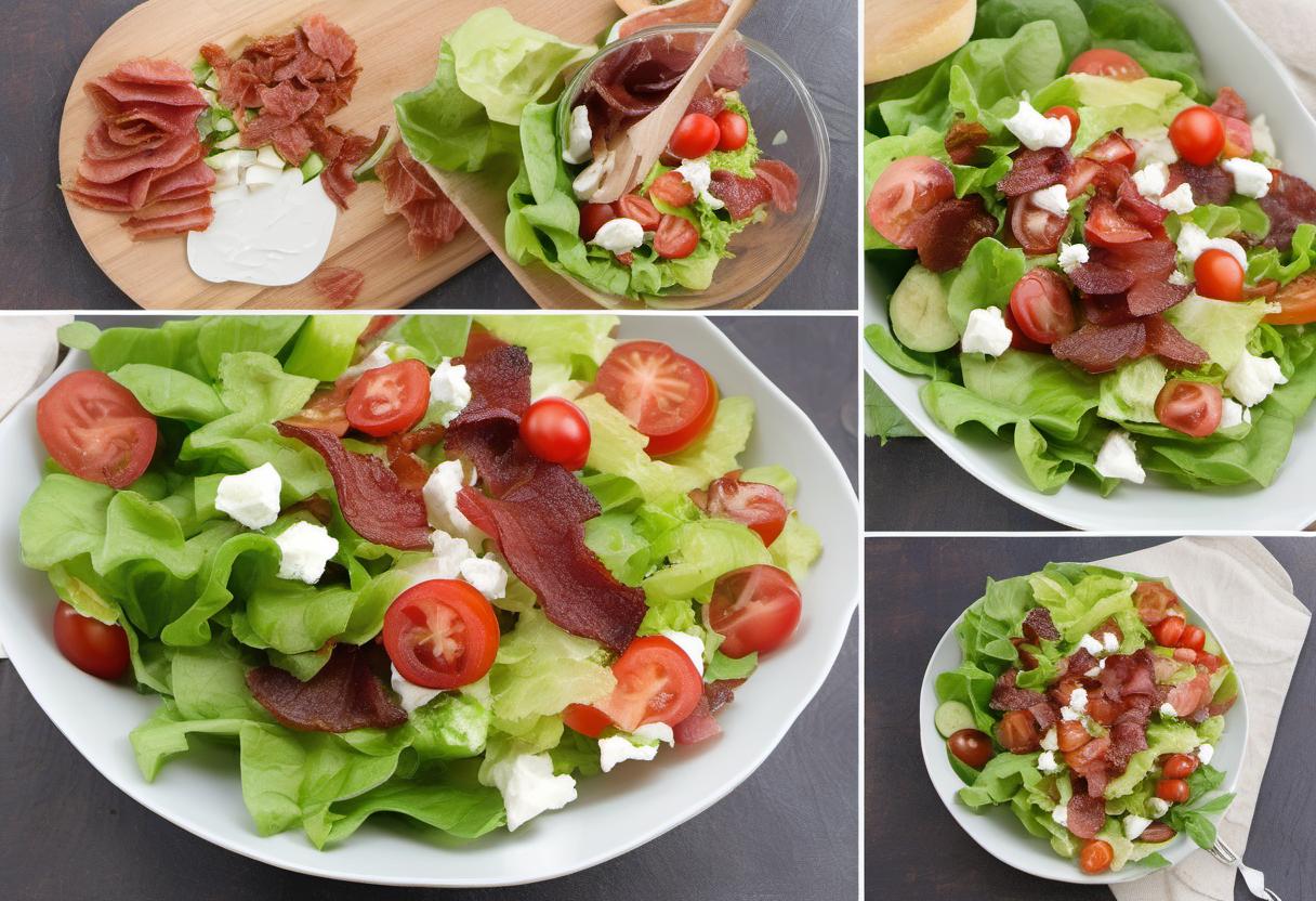 Image showing the final output answering the question: How do I make a deconstructed BLT salad.