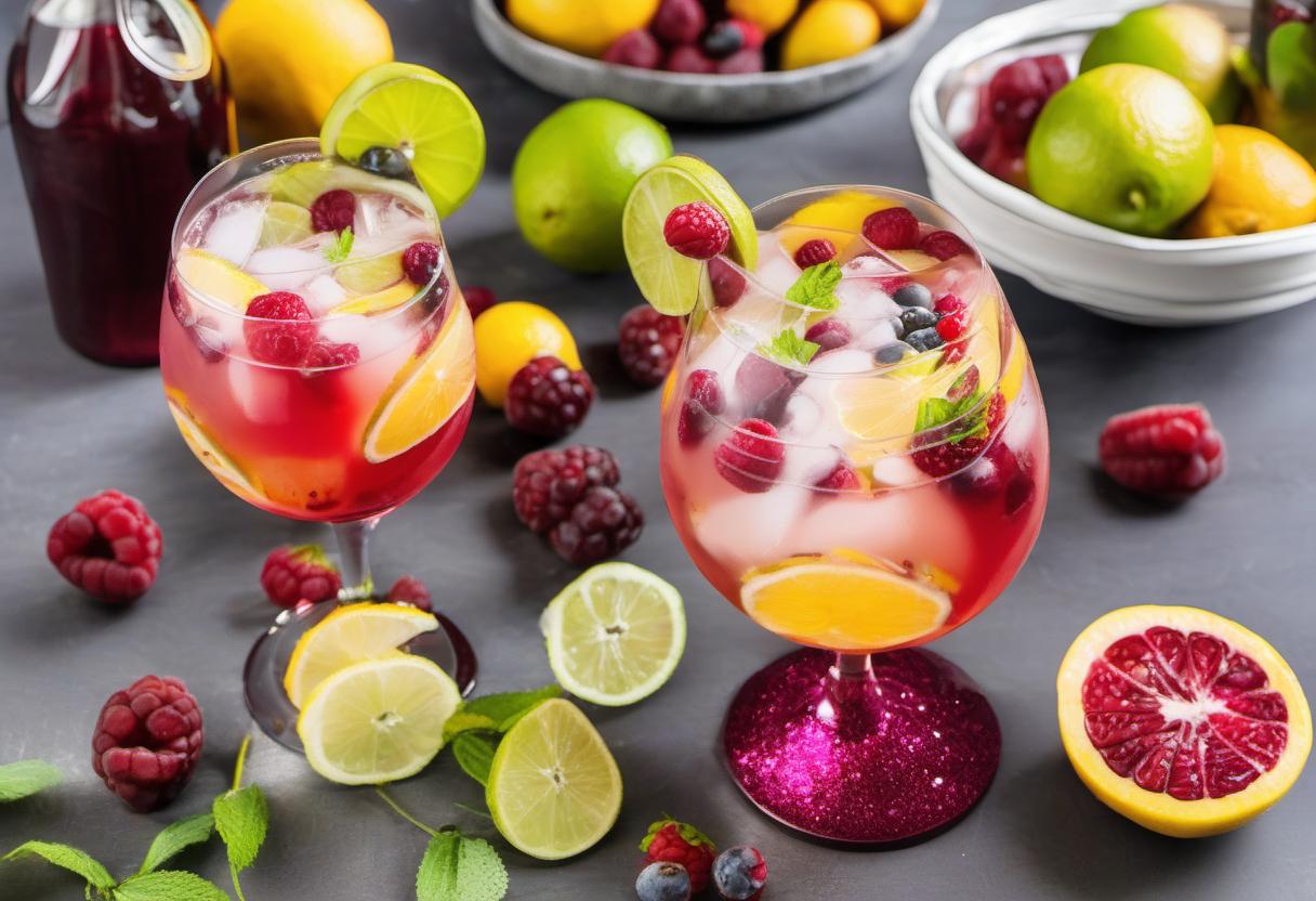 Image showing the final output answering the question: How do I make a refreshing Sangria mocktail.