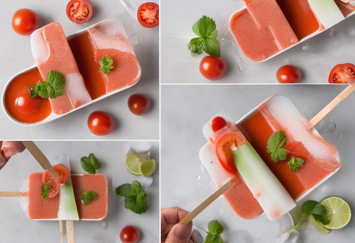 Image showing the final output answering the question: How do I make a refreshing gazpacho popsicle.