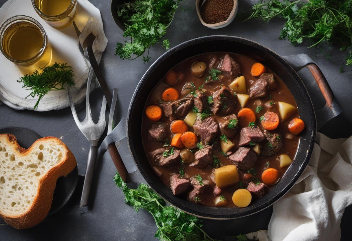 Image showing the final output answering the question: How do I make Beef Bourguignon with a vegetarian twist.