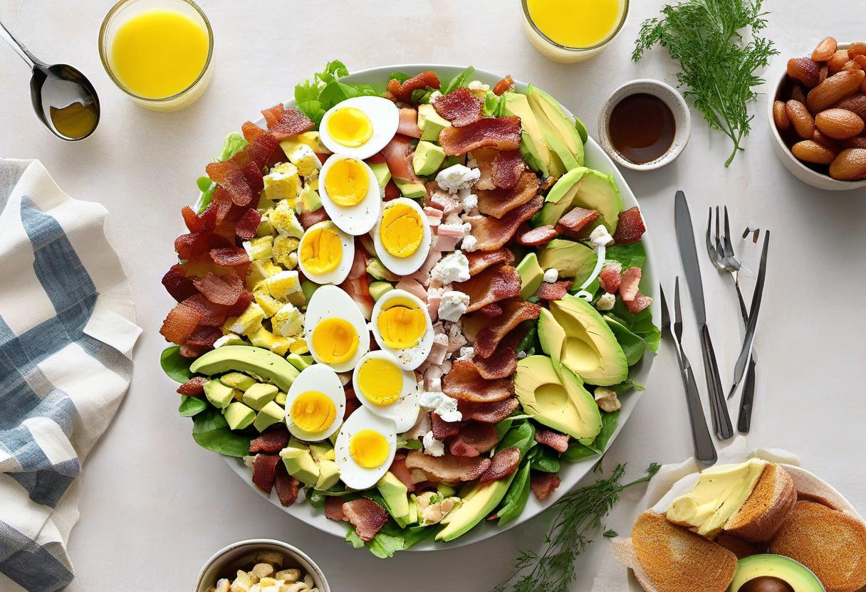 Image showing the final output answering the question: How do I make a delicious Cobb Salad.