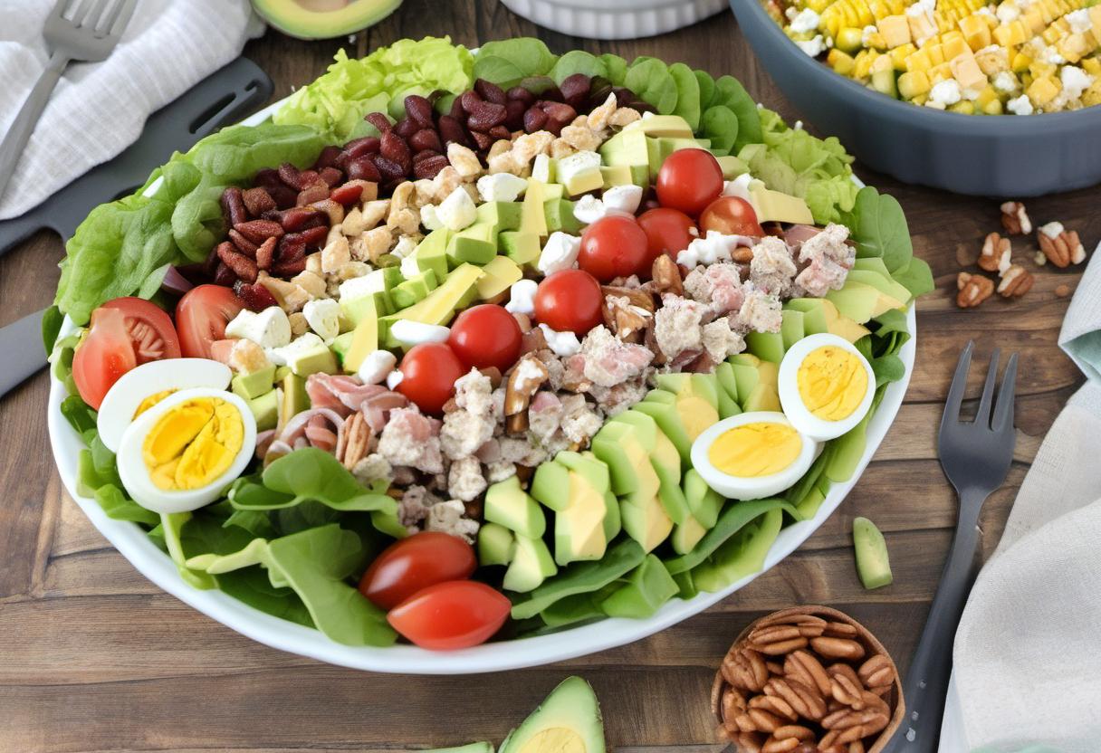 Image showing the final output answering the question: How do I pack a Cobb Salad for lunch.