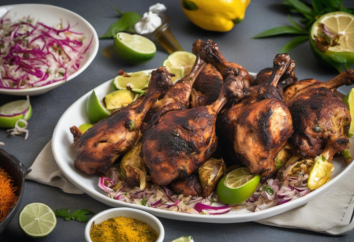 Image showing the final output answering the question: How do I marinate Jerk Chicken.