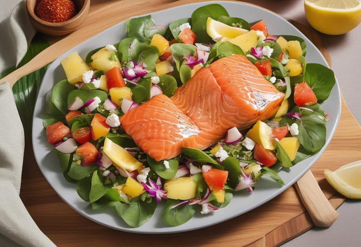 Image showing the final output answering the question: How do I prepare a mouthwatering Hawaiian Salmon Salad.