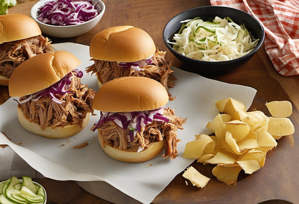 Image showing the final output answering the question: How do I make Carolina Pulled Pork Sliders.