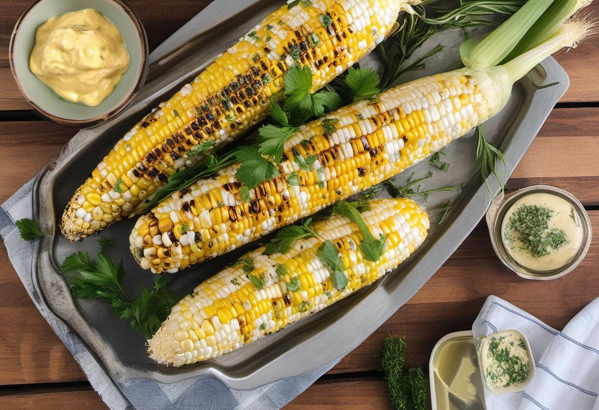 Image showing the final output answering the question: How do I jazz up Grilled Corn with Herb Butter.