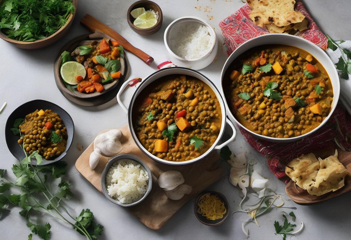 Image showing the final output answering the question: How do I create a comforting Lentil and Vegetable Curry.