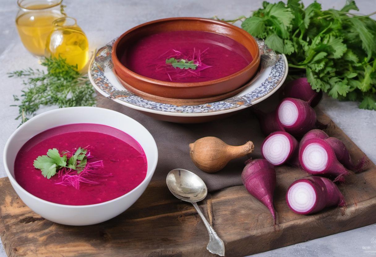 Image showing the final output answering the question: How do I make Šaltibarščiai Lithuanian Cold Beet Soup.