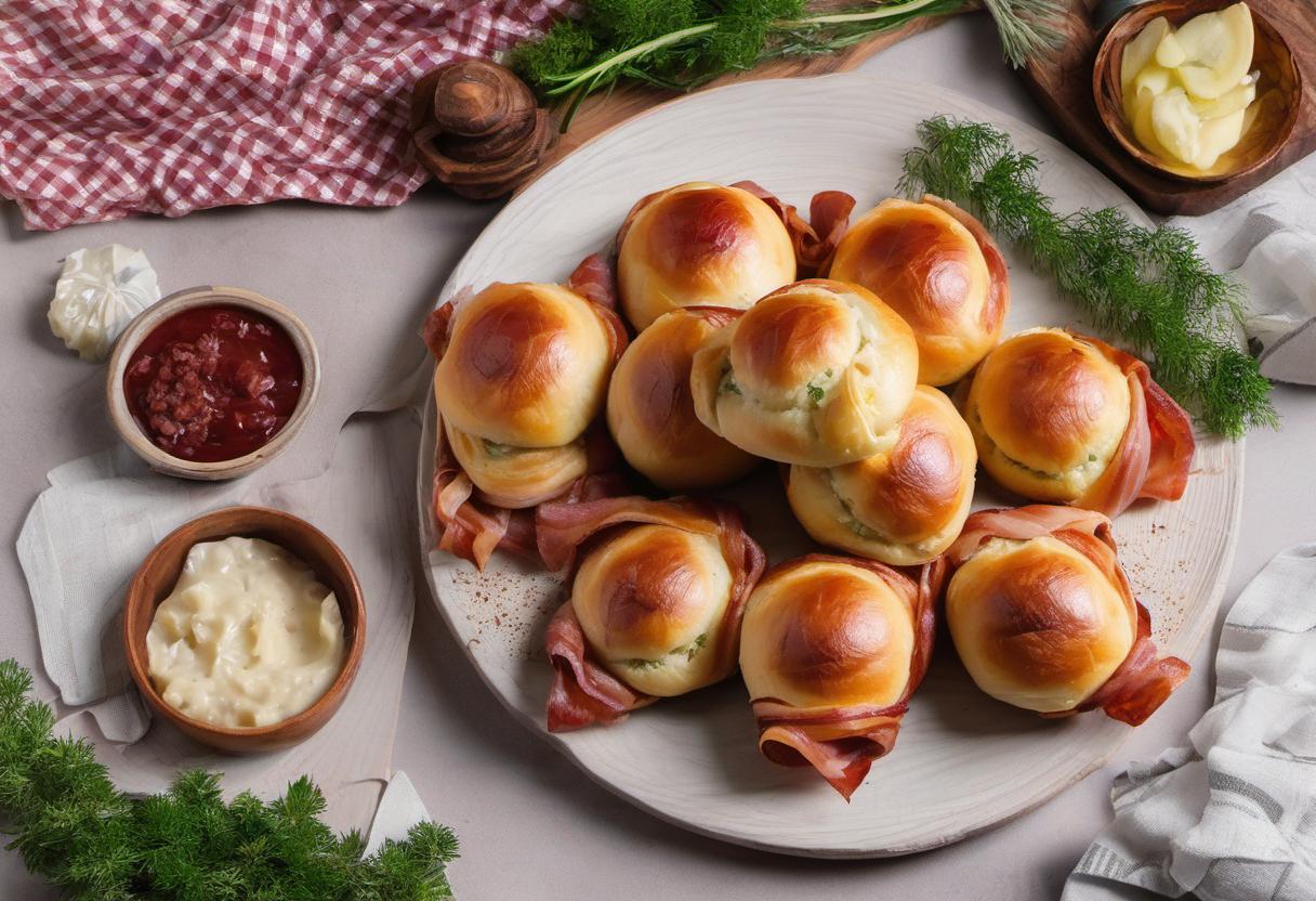 Image showing the final output answering the question: How do I make Piragi - Latvian Bacon and Onion Stuffed Rolls.