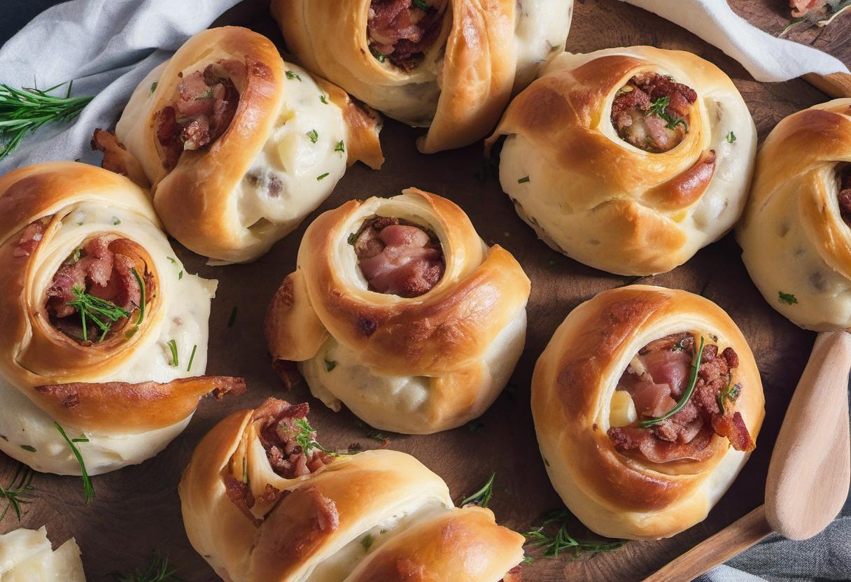 Image showing the final output answering the question: How do I bake Piragi - Latvian Bacon and Onion Stuffed Rolls.