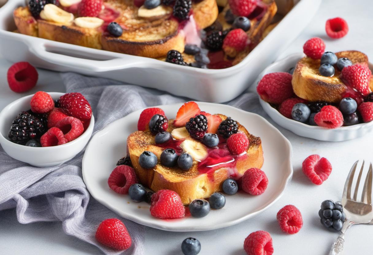 Image showing the final output answering the question: How do I create a Berrylicious French Toast Bake.