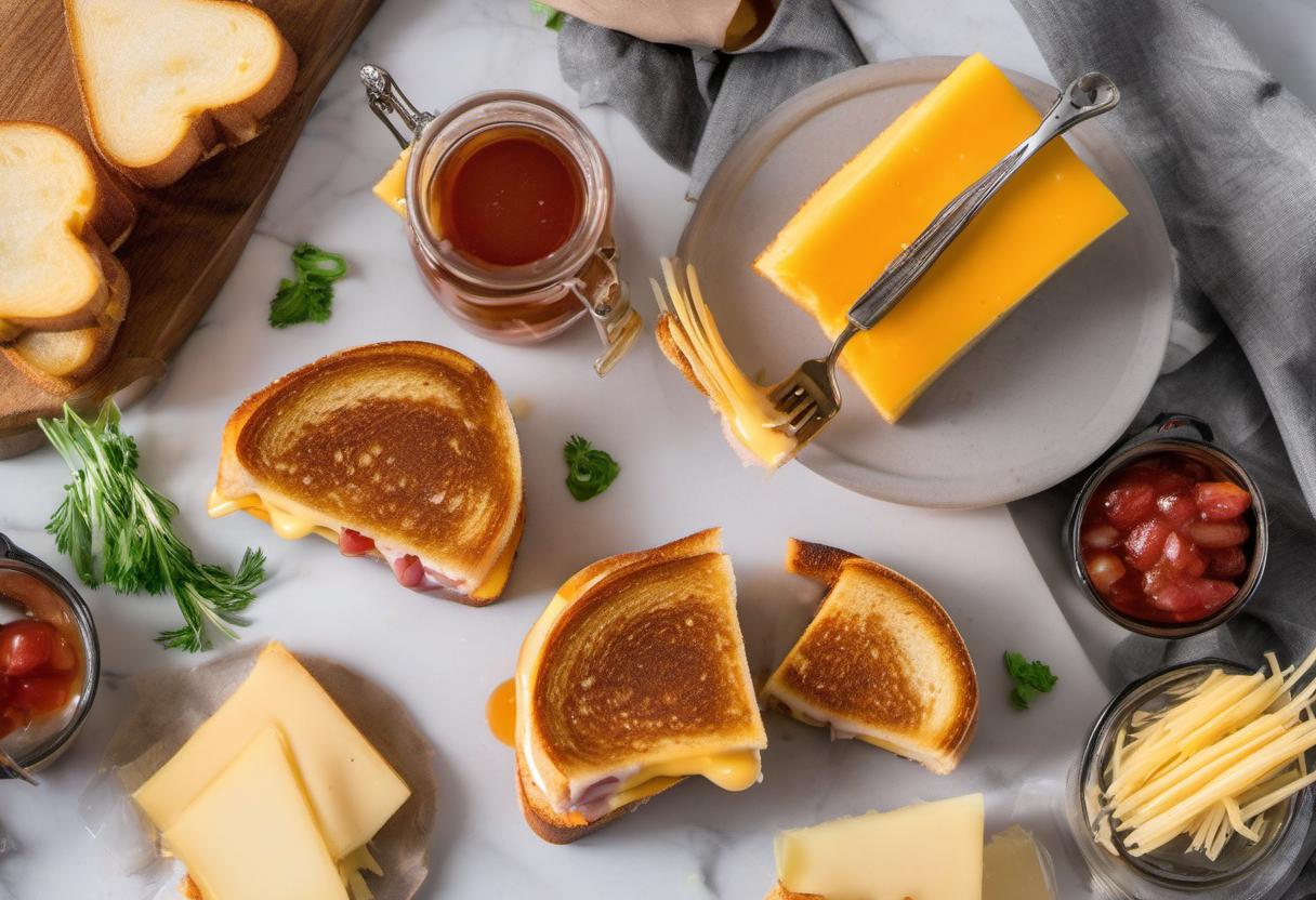 Image showing the final output answering the question: How do I make a gourmet grilled cheese sandwich.