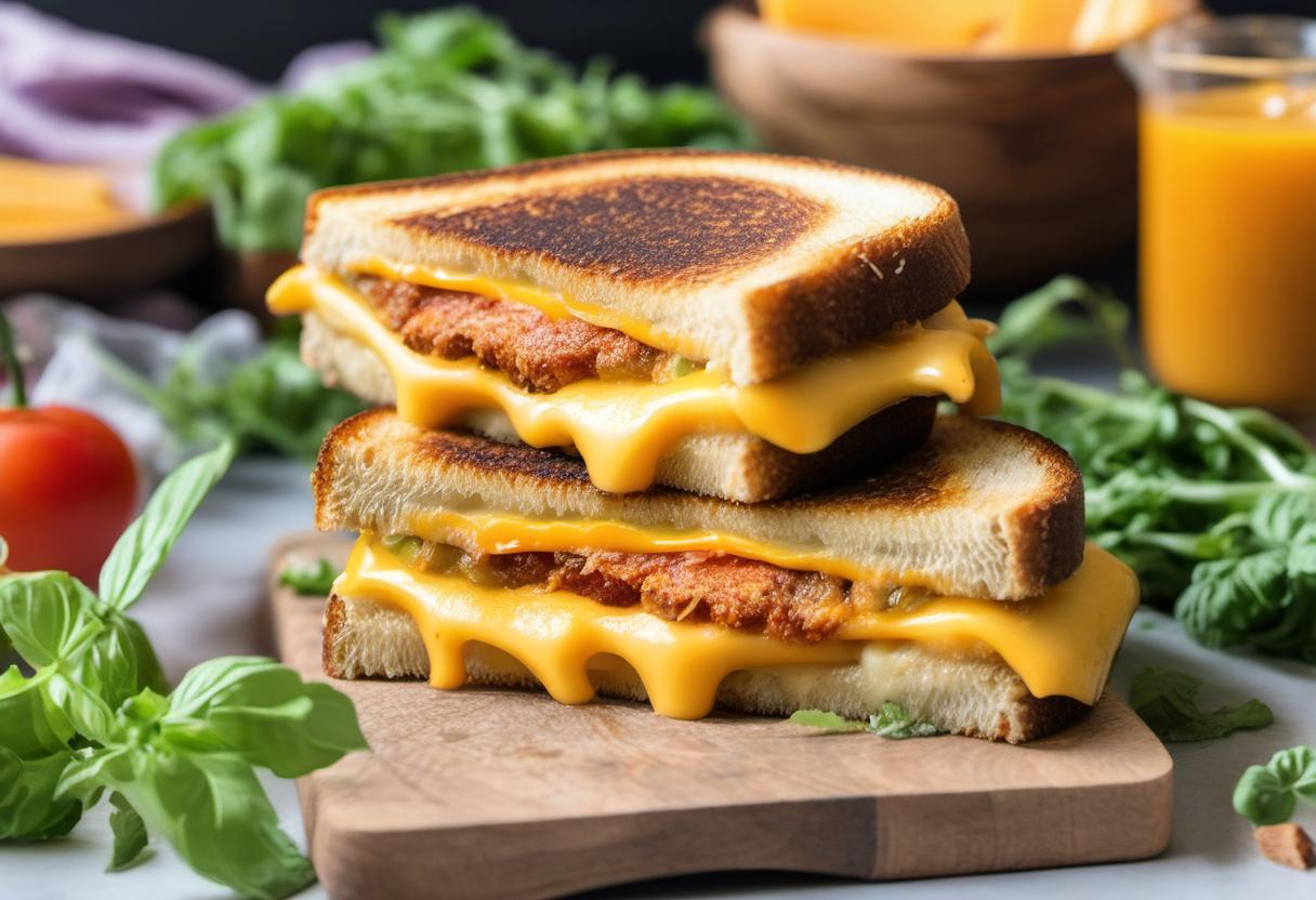 Image showing the final output answering the question: How do I create a vegan grilled cheese sandwich.