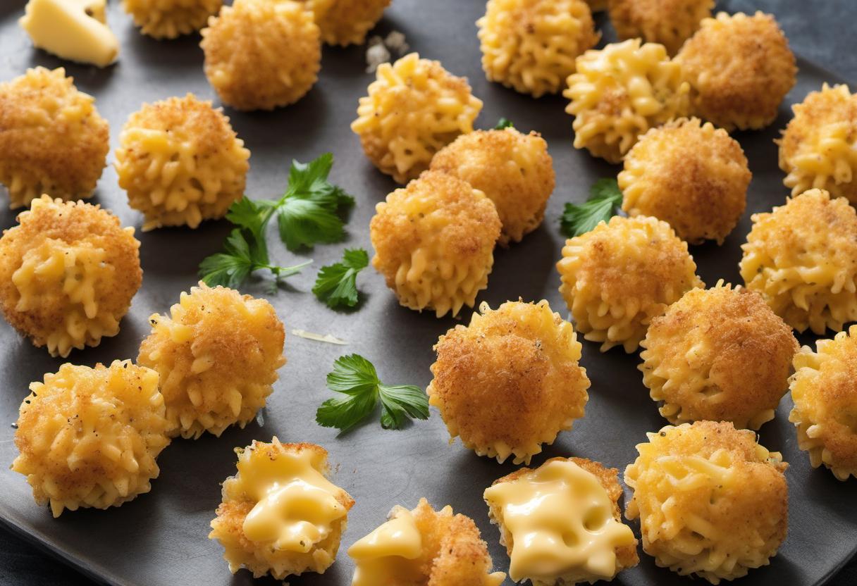 Image showing the final output answering the question: How do I make macaroni and cheese balls.