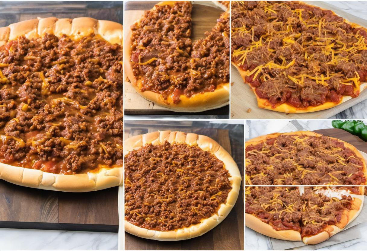 Image showing the final output answering the question: How do I make a Sloppy Joe pizza.