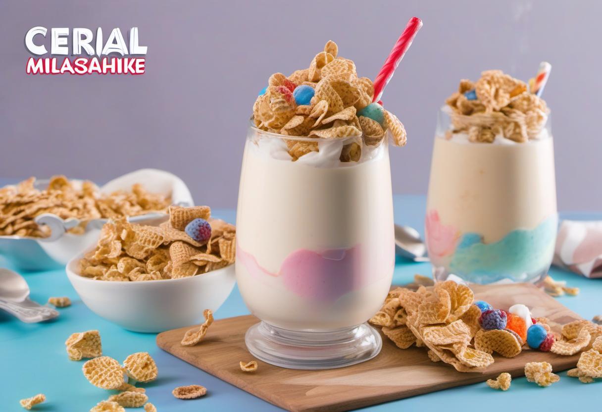 Image showing the final output answering the question: How do I make a cereal milkshake.